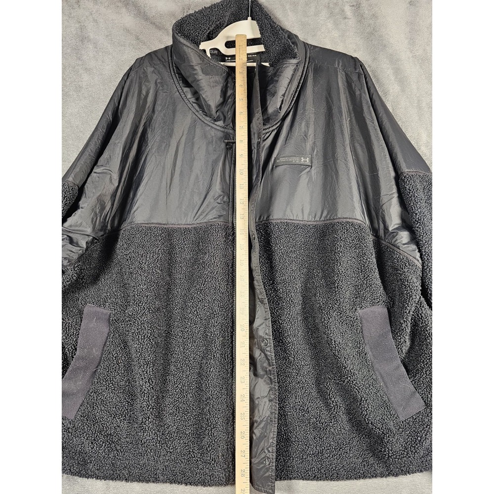 Under Armour Womens 2X Black Sherpa Teddy Fleece Full Zip Jacket 1368756 - Picture 9 of 12